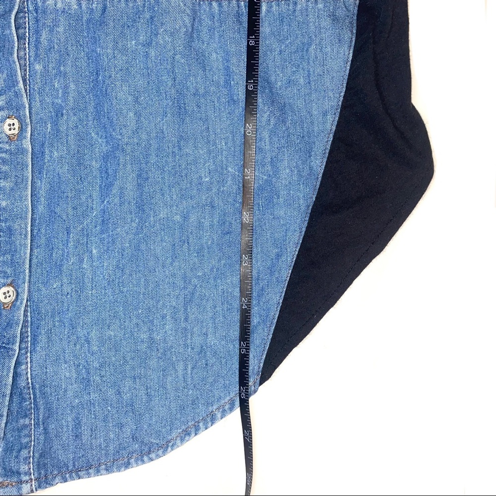 Helmut Lang Chambray Low High Button Down Shirt L - image 7